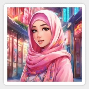 Muslim Hijab Anime Girl Magnet